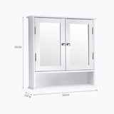 Wall Mounted Bathroom Mirror Cabinet, 2 Doors