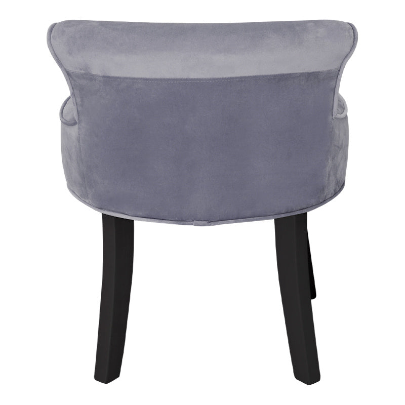 Grey Buttoned Velvet Dressing Table Stool