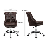 Mid-Back Linen Buttoned Swivel Office Chair