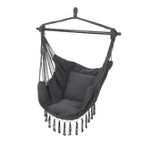 Dark Grey Garden Hanging Canvas Hammock Swing Chair