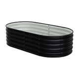 Anthracite 160cm Oval Shaped Galvanized Steel Raised Garden Bed