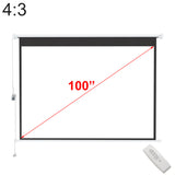 100 Inch Electric Projector Screen Matte White HD for School Home Cinema