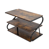 Brown S frame Shoe Rack 3 Tier Shelf