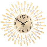 Large 3D Wall Clock Art Metal Diamond Decoration, Gold