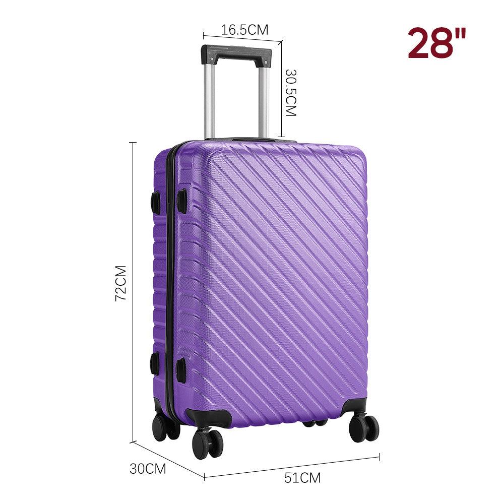 Purple 28 inch Lightweight Hardside Travel Suitcase with Wheels