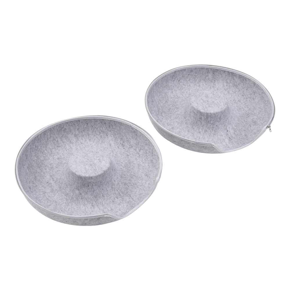 Grey 50cm Round Felt Cat Tunnel Bed Cave Bed for Small Pets