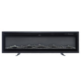 50 Inch LED Recessed Wall Mounted Freestanding Electric Fireplace 5120 BTU Heater 12 Flame Colors