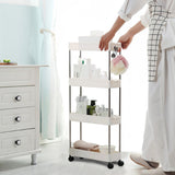 4 Tier Slim Slide Out Bathroom Storage Holder with Hook