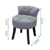 Grey Buttoned Velvet Dressing Table Stool