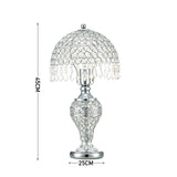 Luxury Crystal Umbrella Bedroom Table Lamp Chrome Base