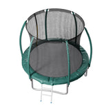 Dark Green 8FT Outdoor Enclosure Trampoline with Ladder
