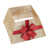 Square Christmas Tree Skirt with Bow Tie,Gold