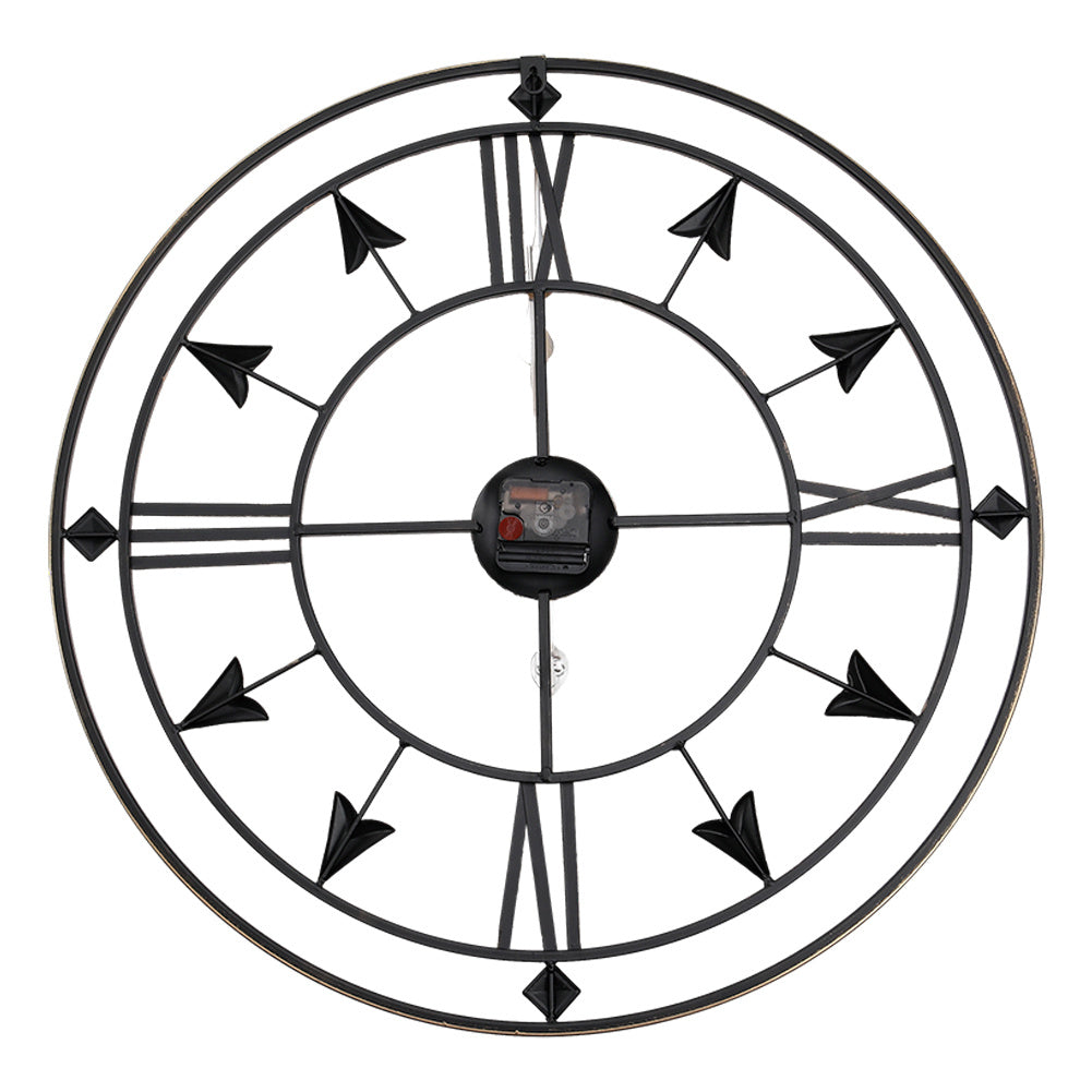 Vintage Gold Metal Roman Numerals Wall Clock