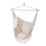 White Garden Hanging Canvas Hammock Swing Chair
