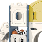 Kids Playset with Slide Basket Hoop Indoor Playground