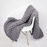 Dark Grey Hand Woven Chenille Blanket for Couch and Bed