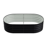 Anthracite 160cm Oval Shaped Galvanized Steel Raised Garden Bed