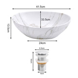 Oval Marble Vessel Bathroom Sink