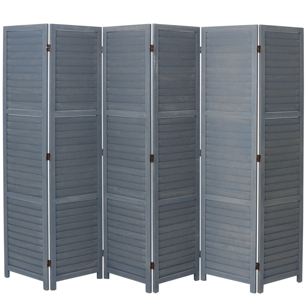 Folding Room Divider Privacy Separator Screen, Dark Grey 6 Panel