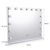 Makeup Dressing Mirror with Touch Sensor Dimmable 15 LED Lights