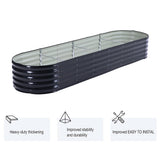 Anthracite 320cm Oval Shaped Galvanized Steel Raised Garden Bed