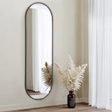 Black 150cm Oval Full Length Wall Mounted Mirror