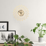 Large 3D Wall Clock Art Metal Diamond Decoration, Gold