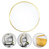 Modern Wall Mounted Slim Frame Round Mirror, Gold 50cm