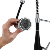Prerinse Pull Down Swivel Kitchen Faucet,Black and Chrome