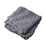 Dark Grey Hand Woven Chenille Blanket for Couch and Bed