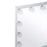 White Frameless Hollywood LED Lighted Cosmetic Mirror