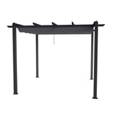 3x3M Black Outdoor Aluminum Patio Pergola with Light Grey Canopy