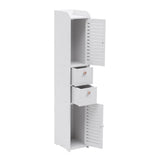 White 118cm H Freestanding Wooden Tall Bathroom Cabinet