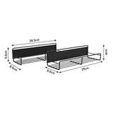 Black 4Pcs Magnetic Fridge Storage Shelf with Hooks