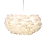 White 50x120cm Chic Feather 3 Light Pendant Light