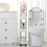 4 Tier Slim Slide Out Bathroom Storage Holder with Hook