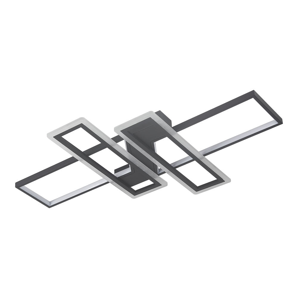 Geometric Black Frame LED Ceiling Light 90x60