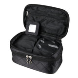 Black Rhomboid Waterproof Travel Makeup Bag