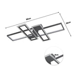 Geometric Black Frame LED Ceiling Light 90x60