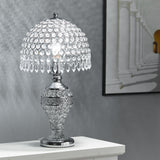 Luxury Crystal Umbrella Bedroom Table Lamp Chrome Base