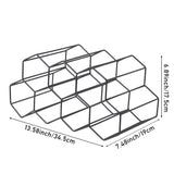 Black Metal 34.5cm W Countertop Hexagon Wine Rack