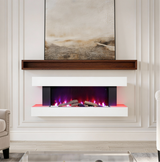 Electric Fireplace Wall Mounted Smart Heater with 7 Colour LED Flame