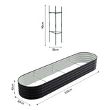 Anthracite 320cm Oval Shaped Galvanized Steel Raised Garden Bed