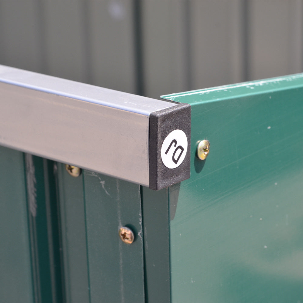 Steel Trash Can Recycle Bin Enclosure Storage Shed, Green