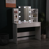 White 108cm Modern Hollywood Vanity Desk with Lighted Mirror