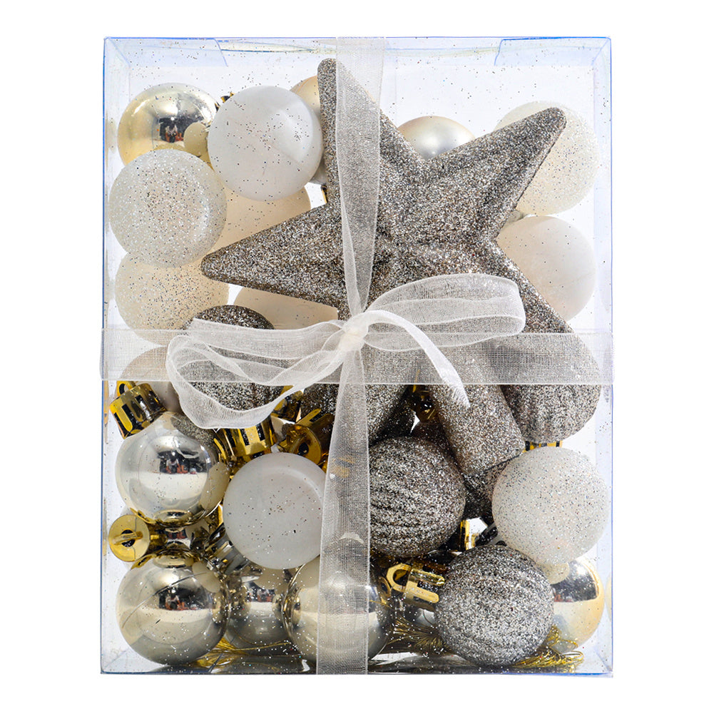 30 Pieces Christmas Tree Ornament Set Xmas Bauble,Silver