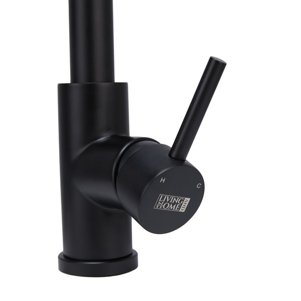 Swivel Kitchen Mixer Tap Dual Spout with Pull Down Sprayer and Pot Filler,Black and Golden