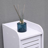 White 118cm H Freestanding Wooden Tall Bathroom Cabinet