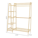 110cm Natural Bamboo Bedroom Garment Clothes Rack