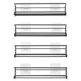 Set of 4 Wall Mount Black Metal Wire Spice Rack